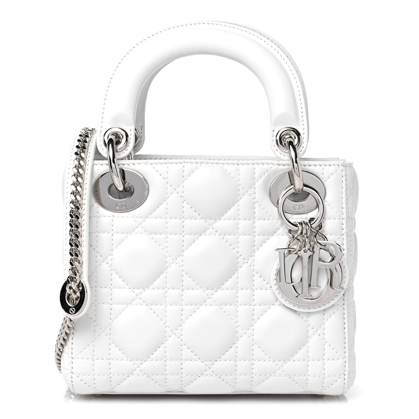 Lambskin Cannage Mini Lady Dior White