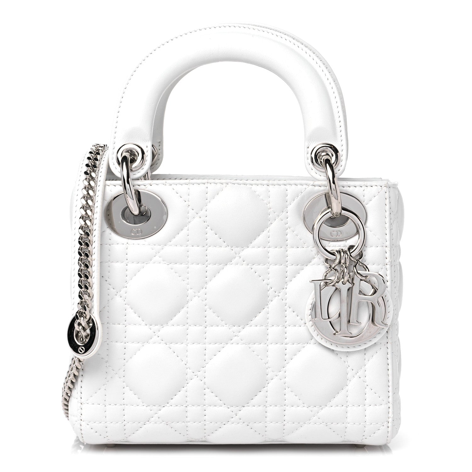 Christian Dior Lambskin Cannage Mini Lady Dior White 1 of 12