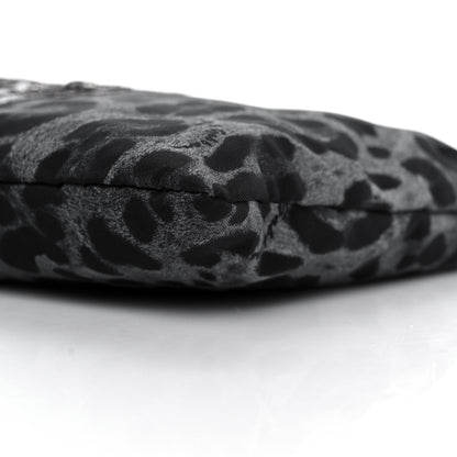 Dolce & Gabbana Leopard Print Family Patch Zip Clutch Bag Black 9 of 9