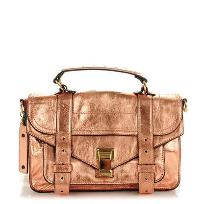 Proenza Schouler Metallic Lambskin Tiny PS1 Satchel Copper 1 of 8