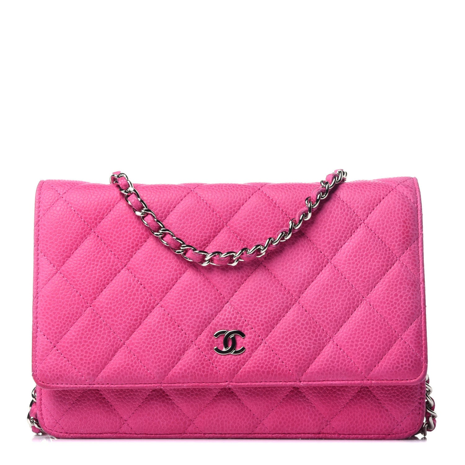 Chanel Iridescent Caviar Quilted Wallet on Chain WOC Pink 1 of 11