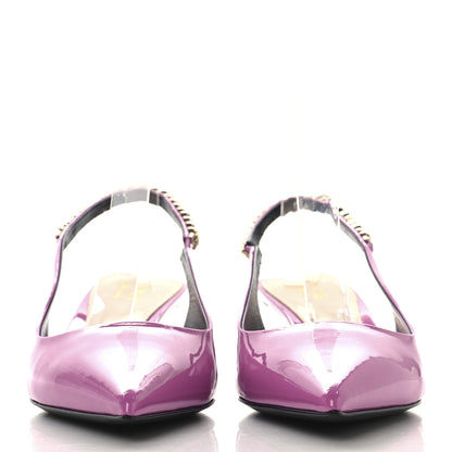 Gucci Patent Signoria 35mm Slingback Pumps 38.5 Libre Pink 3 of 10