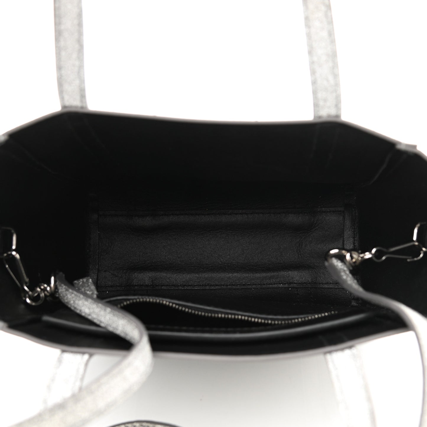 Glitter Calfskin XXS Everyday Tote Silver