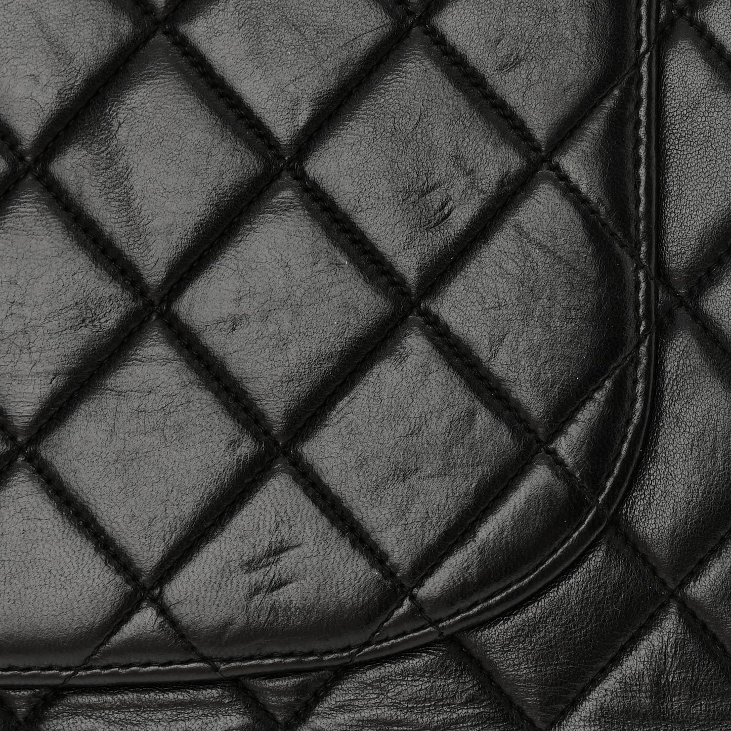 Lambskin Quilted Jumbo Single Flap Black