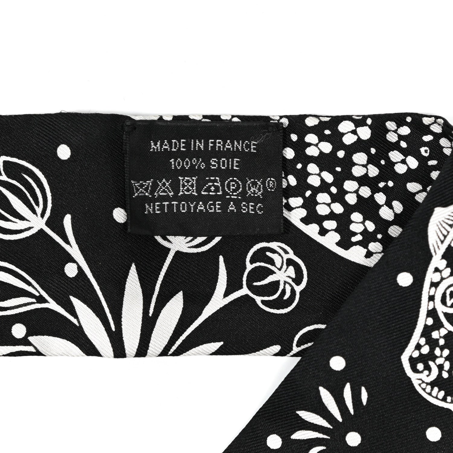 Hermes Silk Les Leopards Twilly Black White 4 of 5