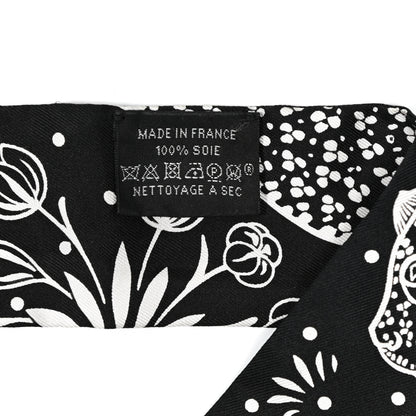 Hermes Silk Les Leopards Twilly Black White 4 of 5