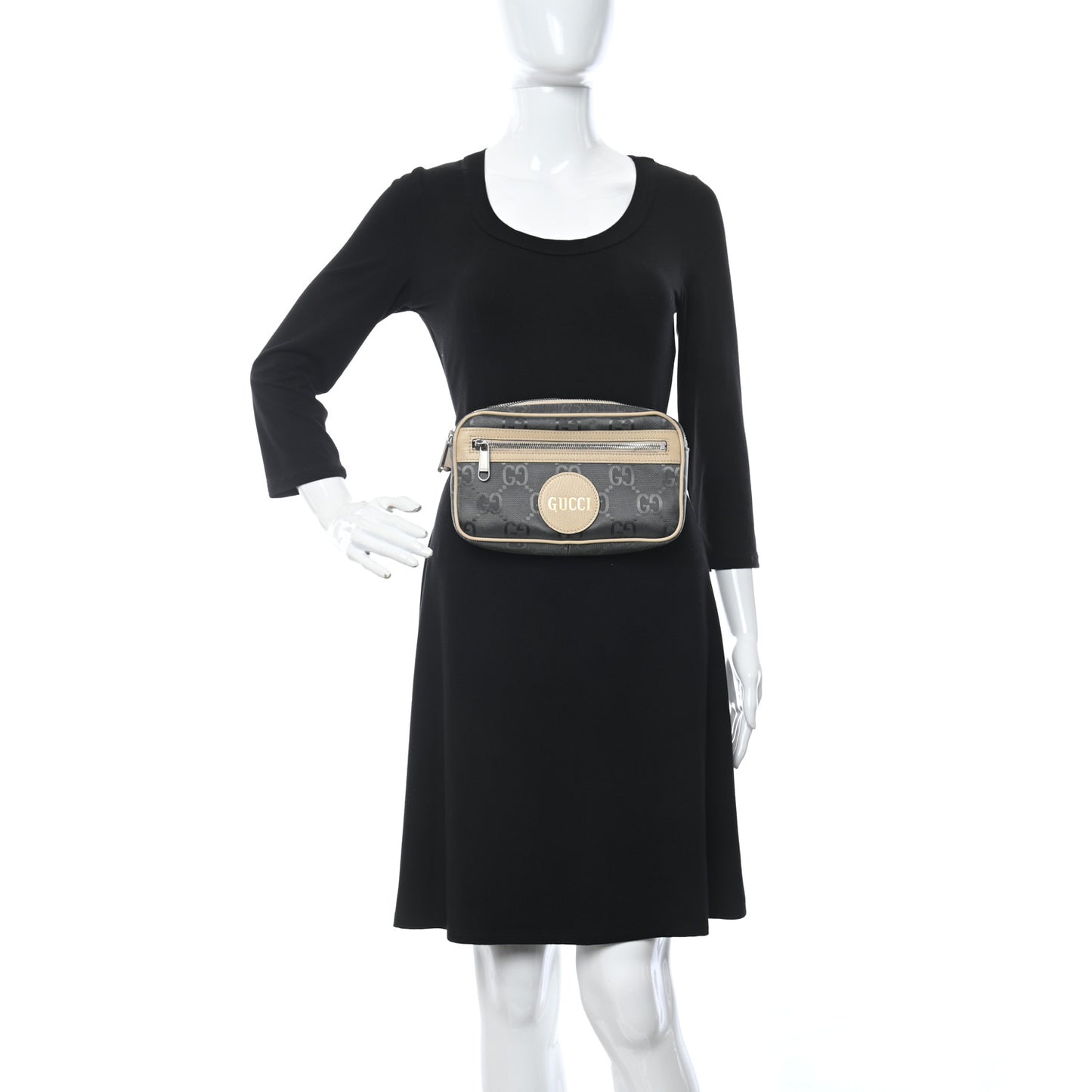Econyl Nylon Monogram Off The Grid Belt Bag 95 38 Graphite Grey New Plaster