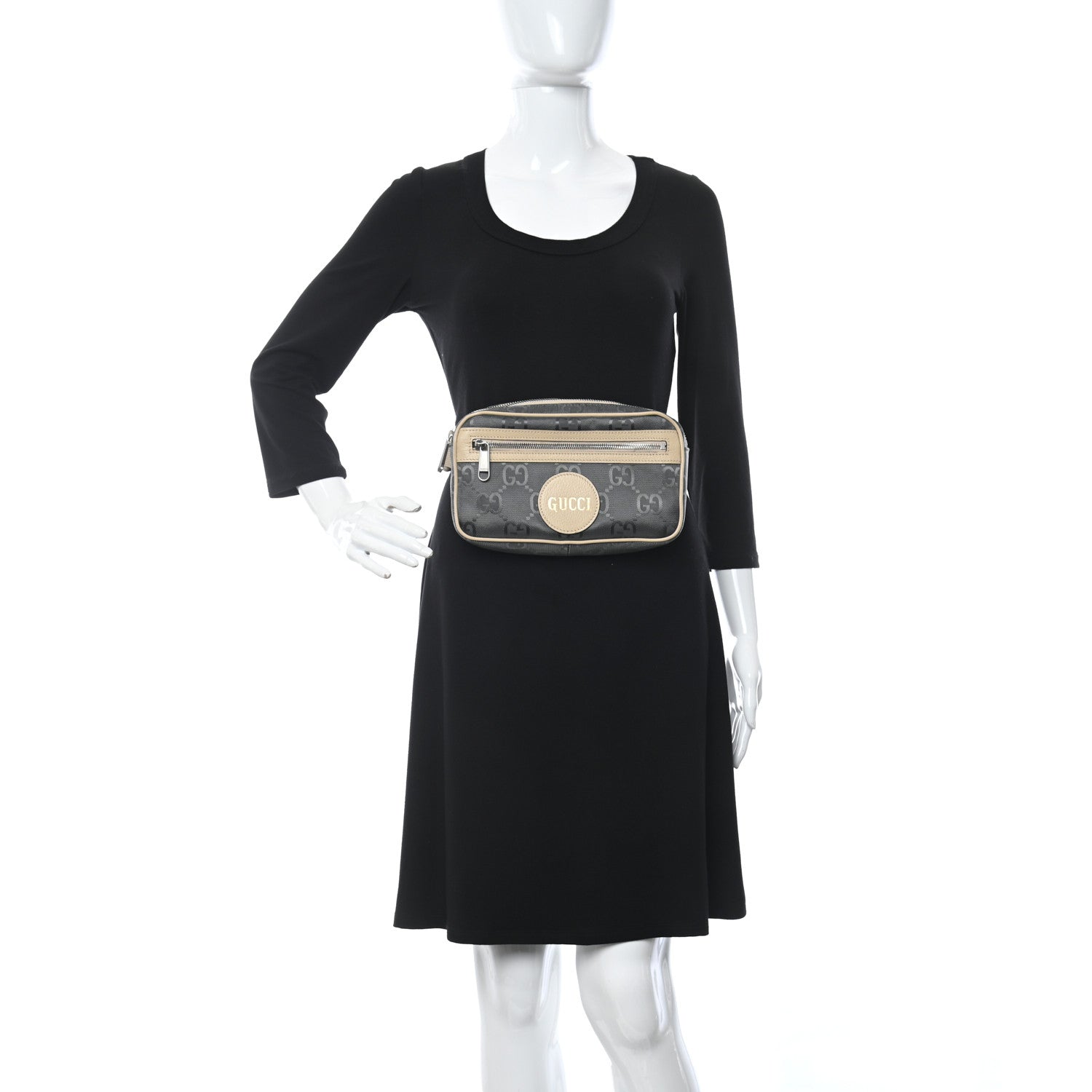 Gucci Econyl Nylon Monogram Off The Grid Belt Bag 95 38 Graphite Grey New Plaster 2 of 11