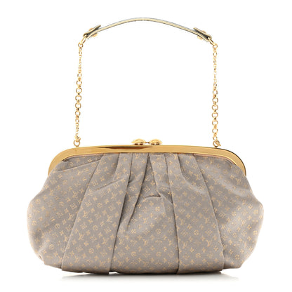 Louis Vuitton Satin Monogram Aumoniere Clutch Silver 1 of 7