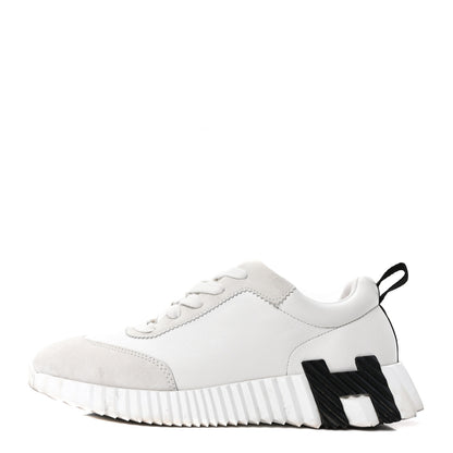 Hermes Calfskin Suede Goatskin Bouncing Sneakers 36 White 1 of 9