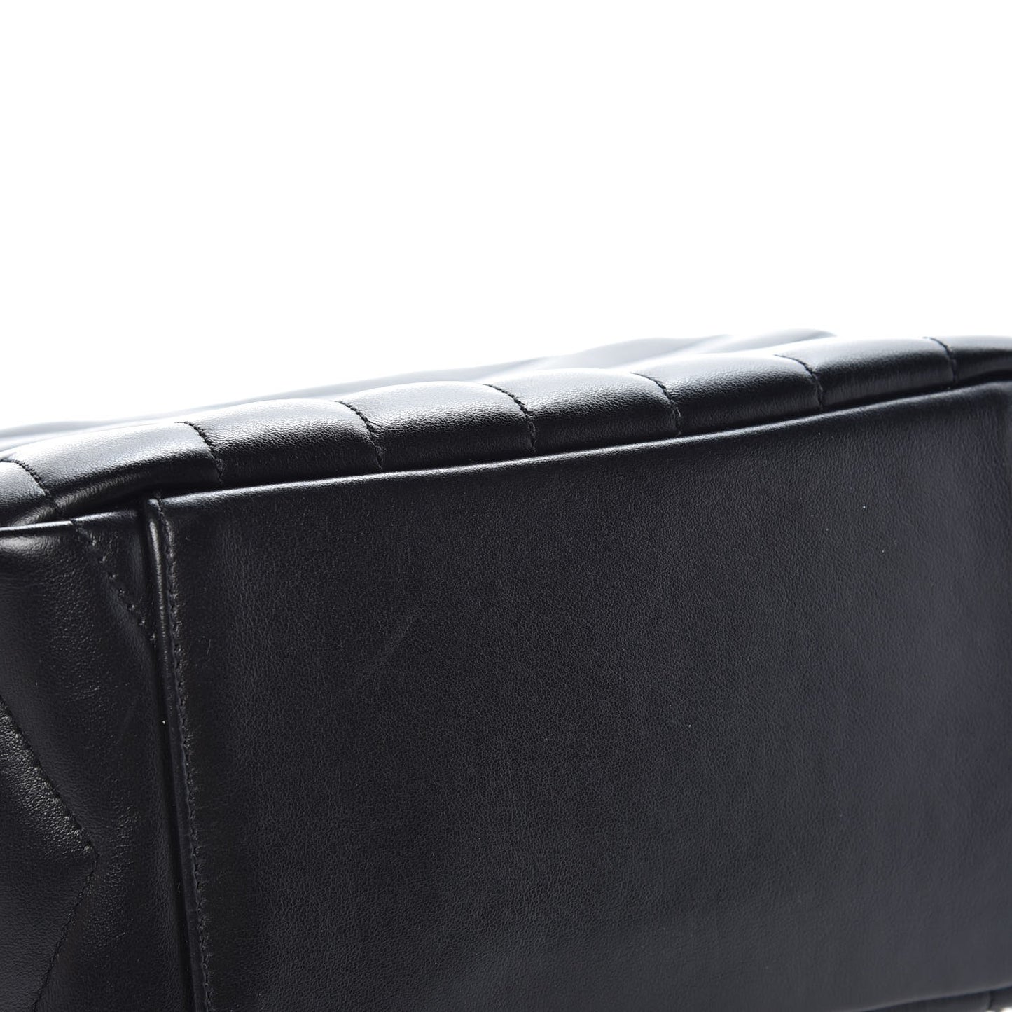 Calfskin Y Quilted Monogram Small Loulou Bowling Bag Black