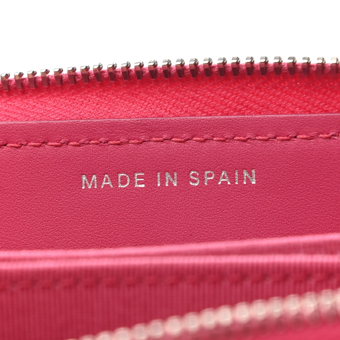 Patent Quilted Small Zip Around Wallet Pink