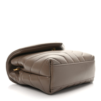 Saint Laurent Calfskin Y Quilted Monogram Toy Loulou Crossbody Bag Taupe 4 of 11