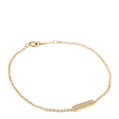 Tiffany 18K Yellow Gold Diamond Tag Chain Bracelet 1 of 5