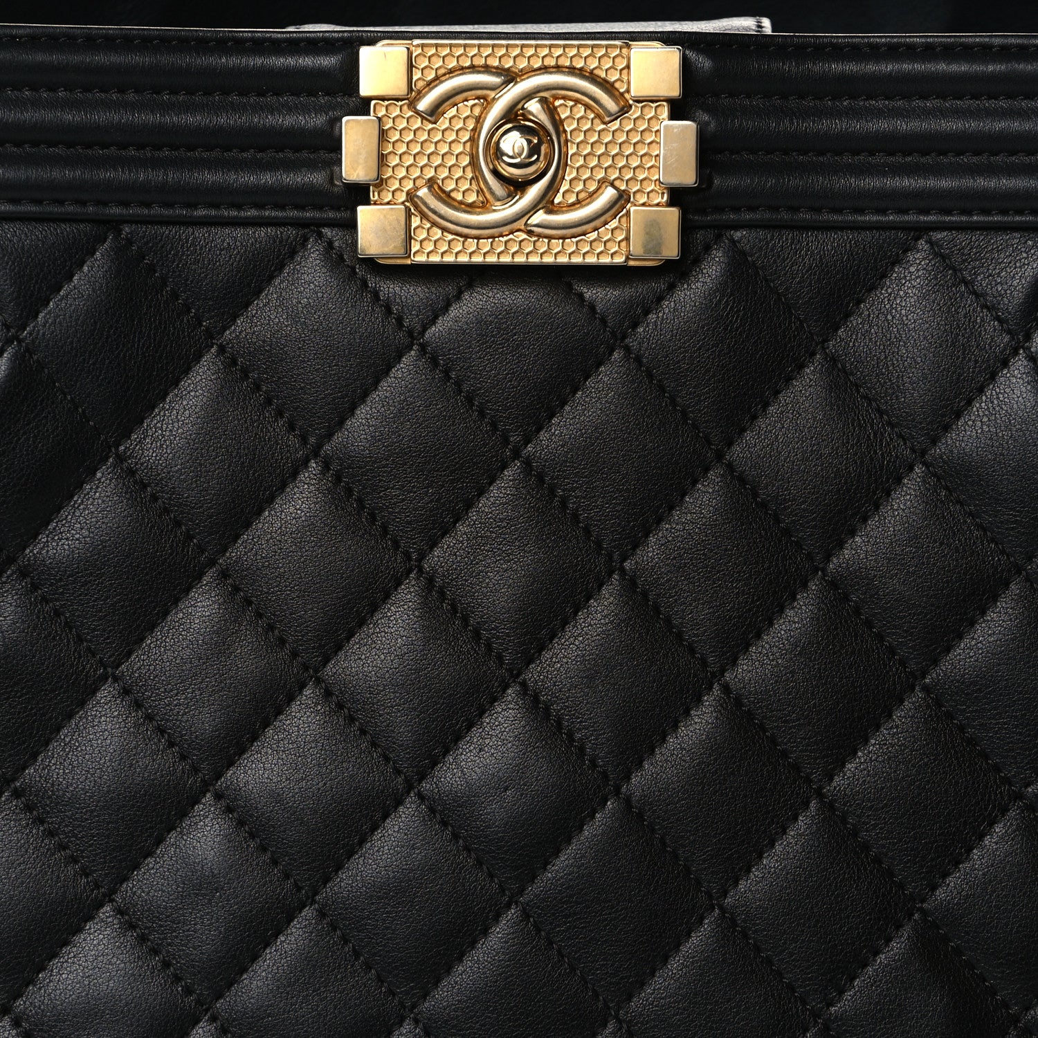 Chanel Calfskin Quilted Large Boy Tote Black 7 of 13