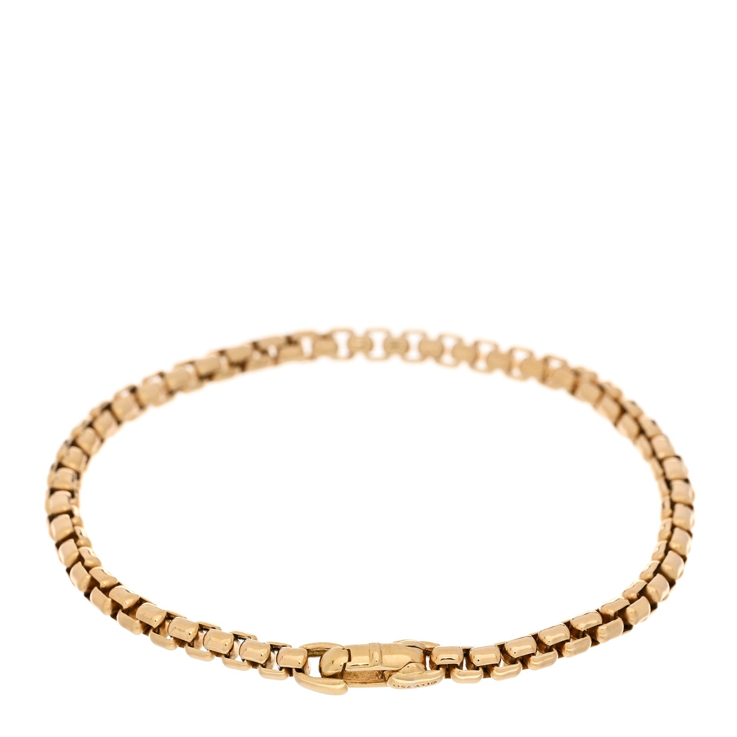 David Yurman 18K Yellow Gold 3.4mm Box Chain Bracelet 2 of 4