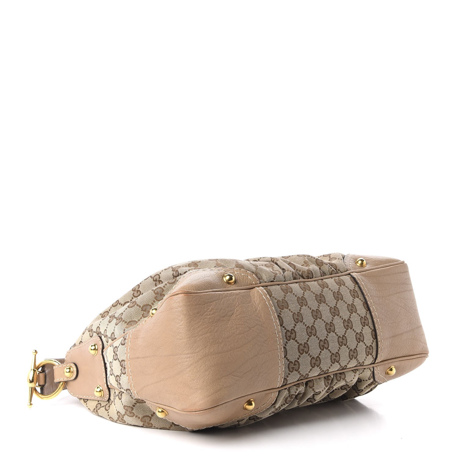 Gucci Monogram Medium Jockey Hobo Beige 4 of 10