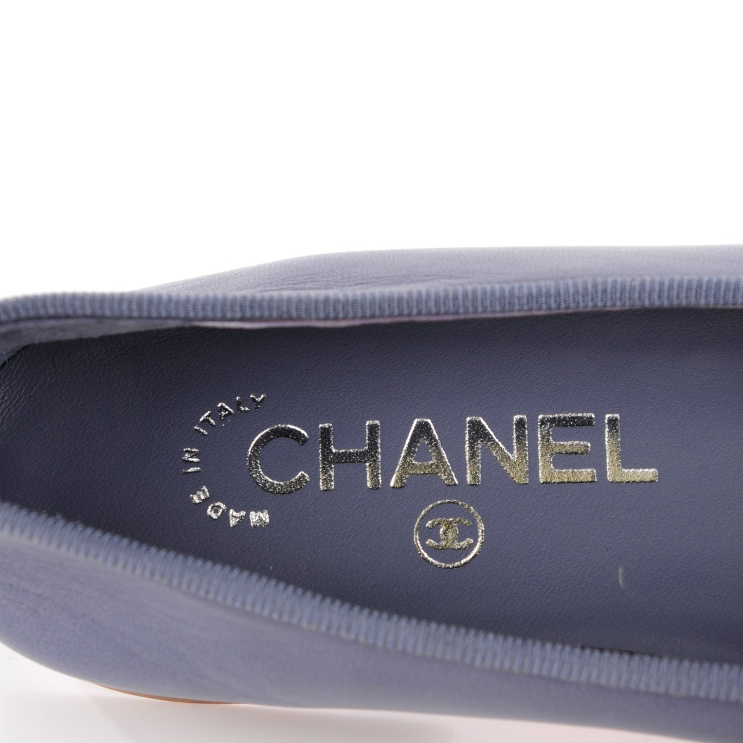 Lambskin CC Cap Toe Ballerina Flats 35 Purple