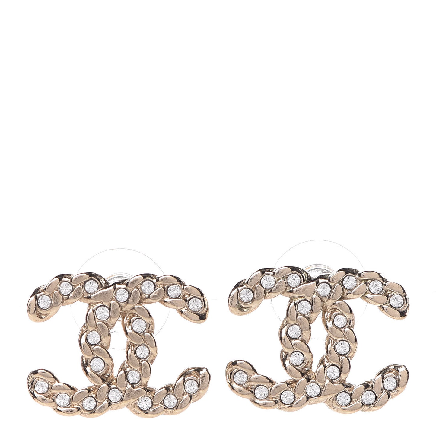 Crystal Pearls Coronation CC Earrings Gold