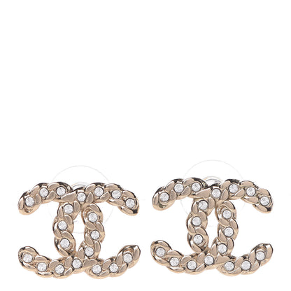 Chanel Crystal Pearls Coronation CC Earrings Gold 1 of 5