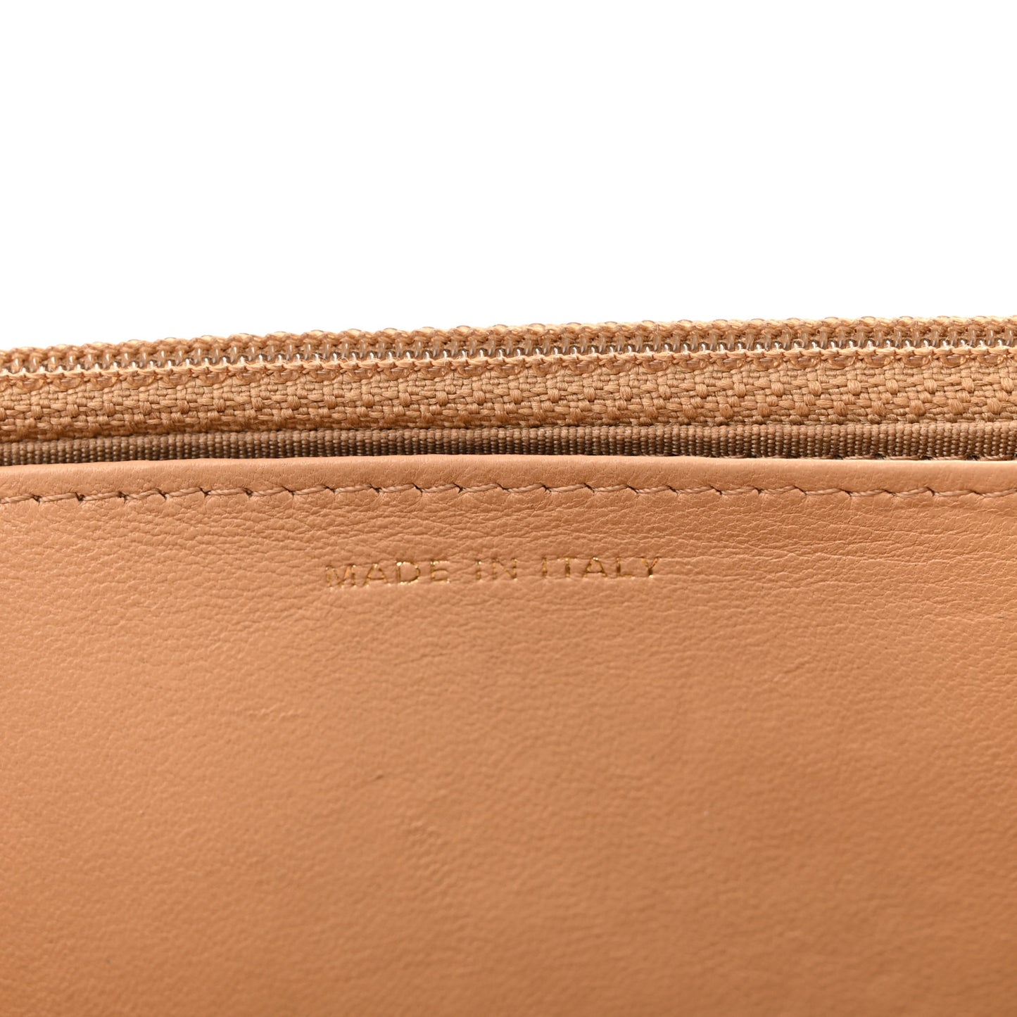 Lambskin Quilted Chain Around Wallet On Chain WOC Beige
