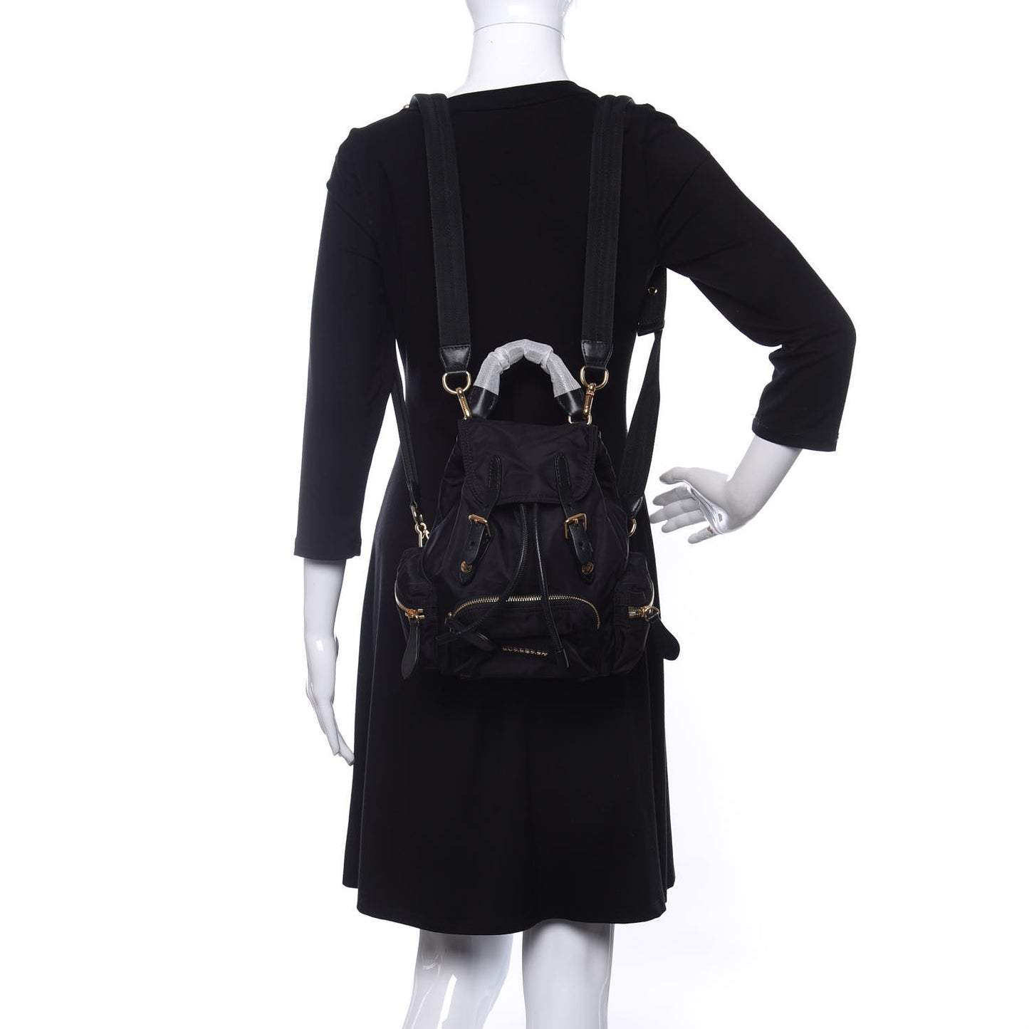Nylon Small Rucksack Backpack Black