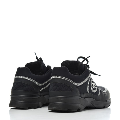 Chanel Lycra Fabric CC Sneakers 40 Black 4 of 14