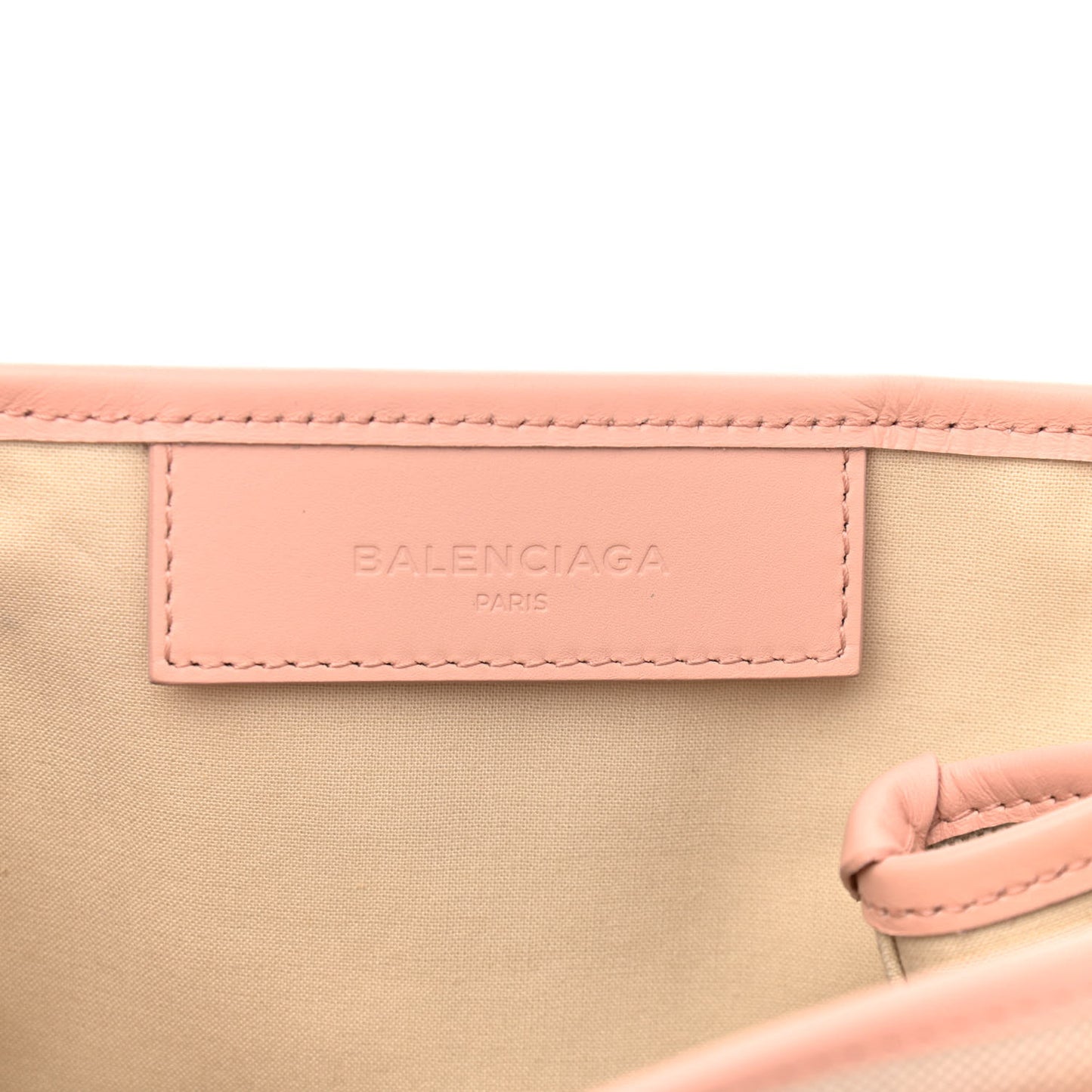Cotton Canvas Satin Calfskin S Navy Cabas Pink Beige