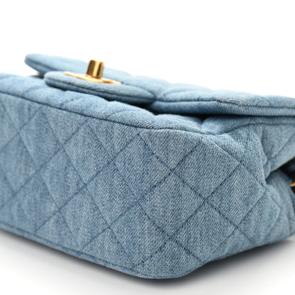 Chanel Denim Quilted Mini Pearl Crush Flap Blue 10 of 11