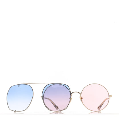 Chloe Metal Clip On Round CH4002S Sunglasses Gold 3 of 11
