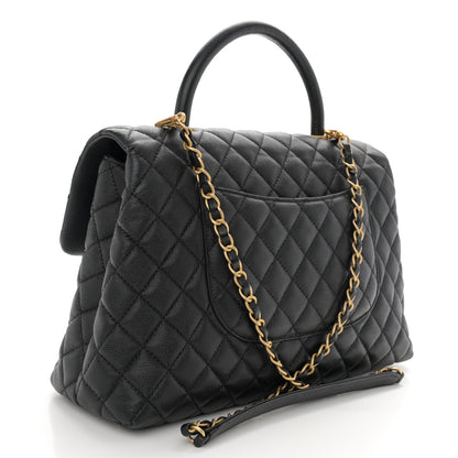 Chanel Caviar Quilted Medium Coco Handle Flap Black 3 of 12