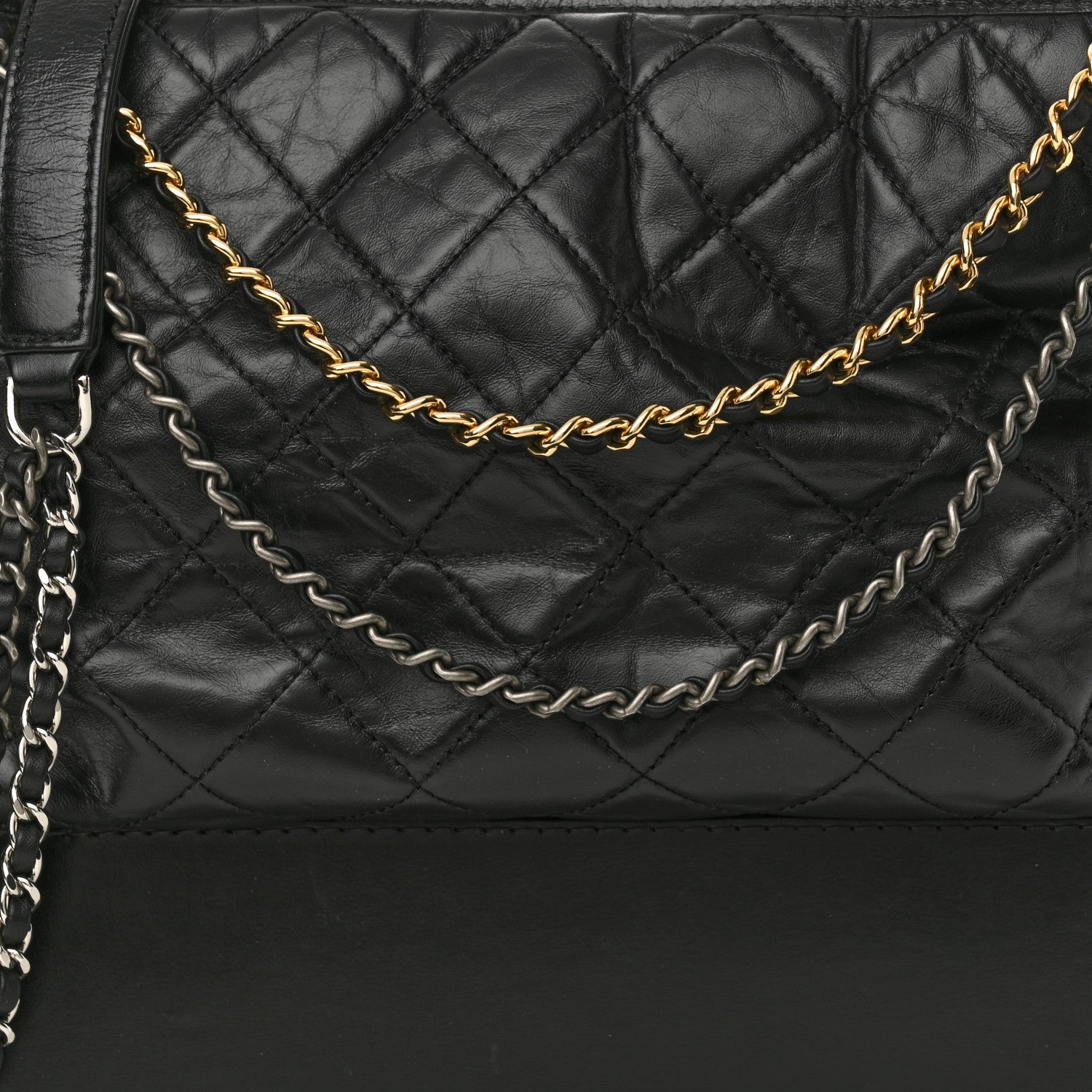 Chanel Aged Calfskin Quilted Large Gabrielle Hobo Black 8 of 10