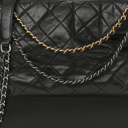 Chanel Aged Calfskin Quilted Large Gabrielle Hobo Black 8 of 10