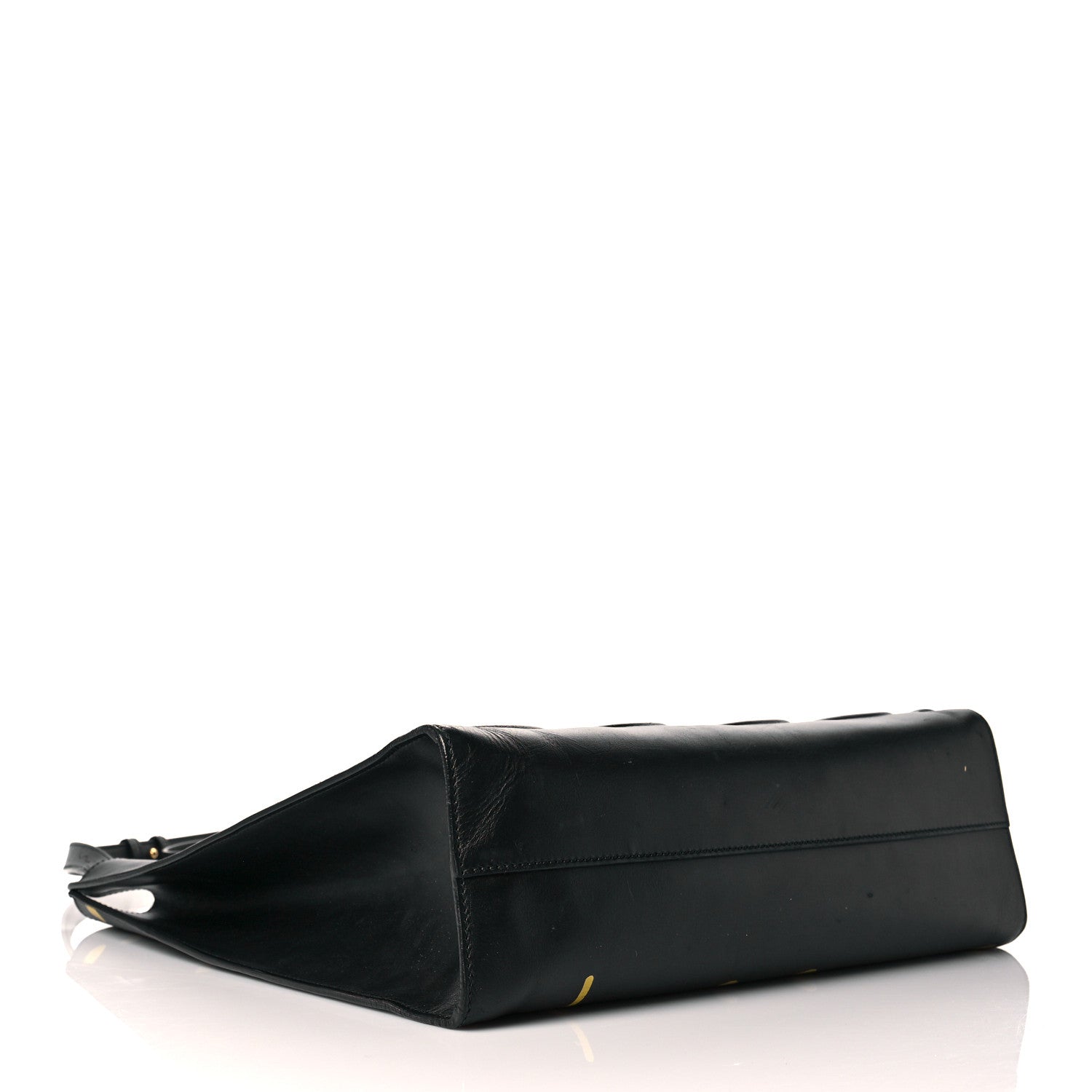 Gucci Calfskin GucciGhost Real Medium XL Tote Black Yellow 4 of 10