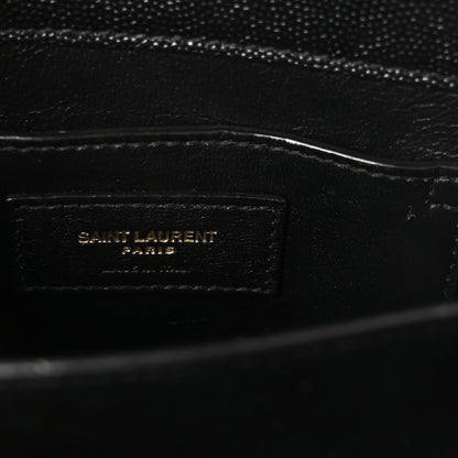 Saint Laurent Grain de Poudre Mini Classic Monogram Cassandra Top Handle Black 6 of 9