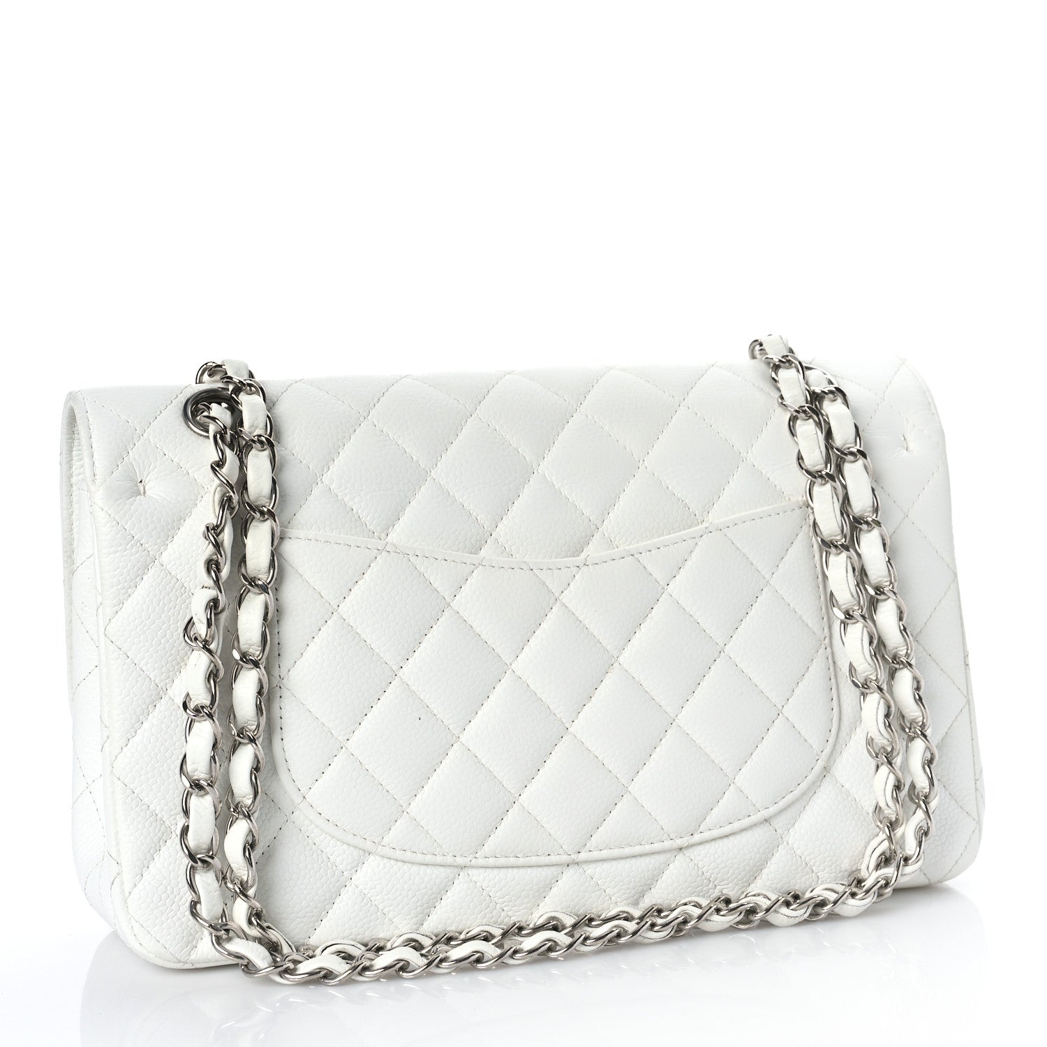 Chanel Caviar Quilted Medium Double Flap White 3 of 10