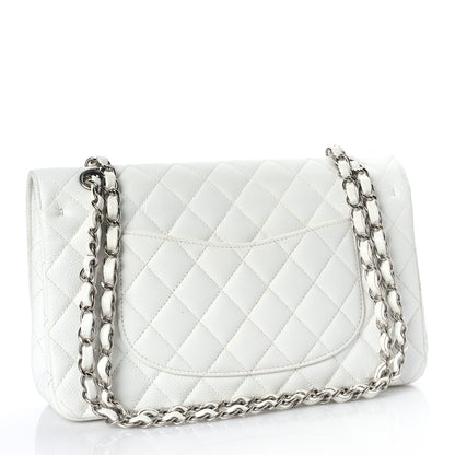 Chanel Caviar Quilted Medium Double Flap White 3 of 10