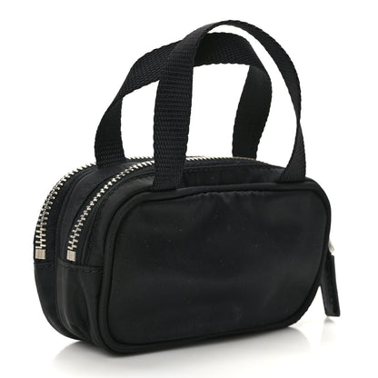 Prada Nylon Saffiano Mini Top Handle Bag Black 3 of 14
