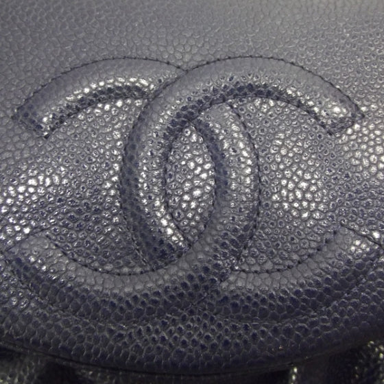 Caviar Half Moon Wallet On Chain Navy