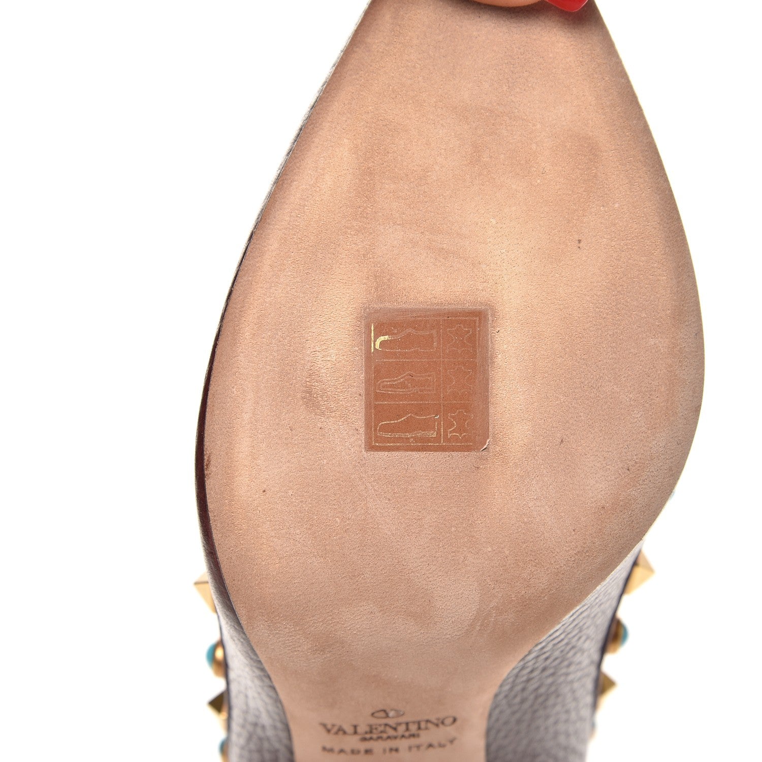 Valentino Garavani Pebbled Calfskin Rockstud Rolling 100mm Pumps 39.5 Rubin 9 of 10