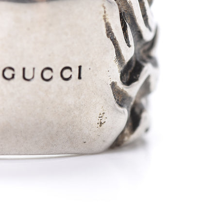 Gucci Metal Lion Mane Ring 6.25 Aged Silver 6 of 8