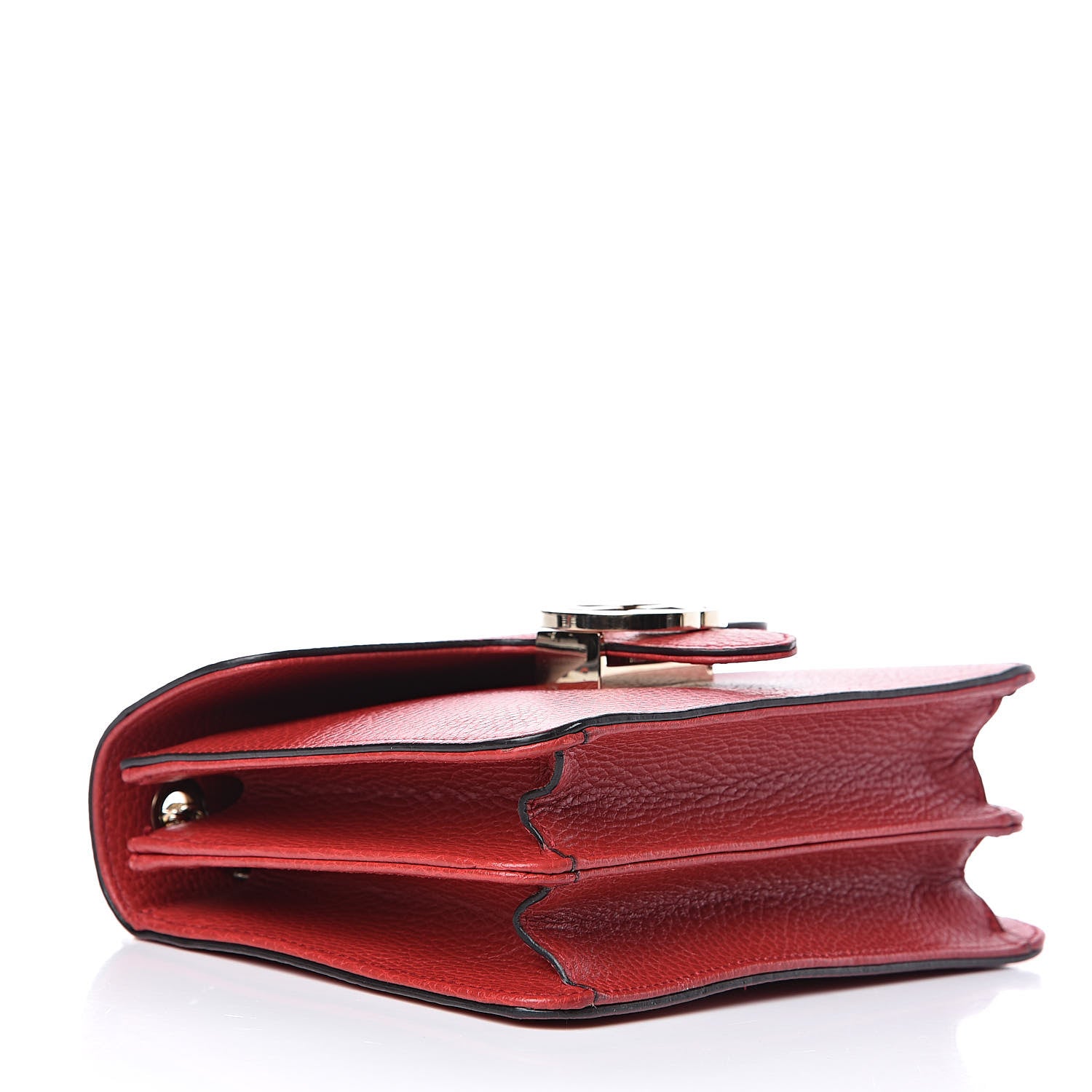 Gucci Dollar Calfskin Small Interlocking G Shoulder Bag Red 4 of 14