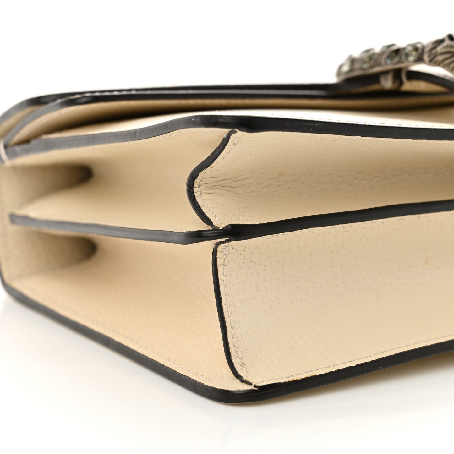 Textured Calfskin Crystal Small Dionysus Shoulder Bag Mystic White