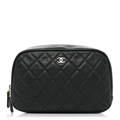 Chanel Caviar Quilted Medium Curvy Pouch Cosmetic Case Black 1 of 8