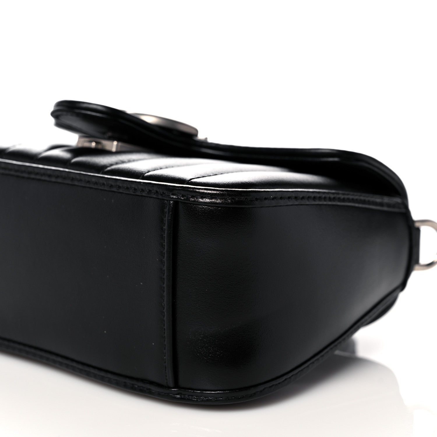 Gucci Calfskin Matelasse Aria Mini GG Marmont Top Handle Shoulder Bag Black 9 of 13