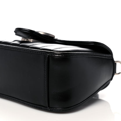 Gucci Calfskin Matelasse Aria Mini GG Marmont Top Handle Shoulder Bag Black 9 of 13