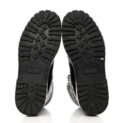 Chanel Lambskin Quilted Lace Up Boots 39 5 of 11