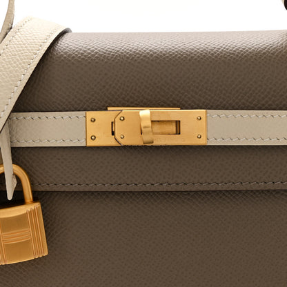 Hermes Epsom Bi-Color Horseshoe Kelly Sellier 25 Gris Asphalte Craie 8 of 11