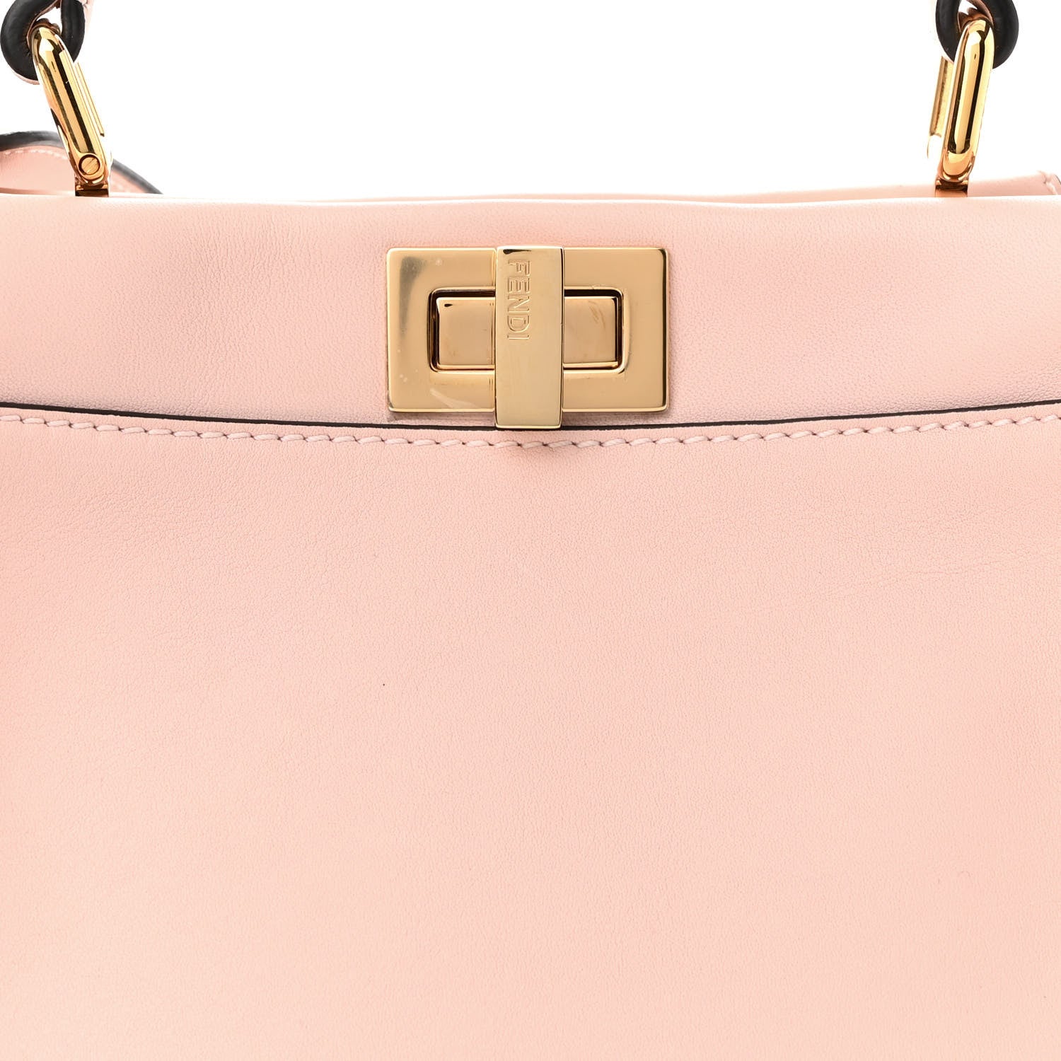 Fendi Vitello Seta Canvas FF Embroidered Mini Peekaboo Iconic Satchel Rosa Confetto 8 of 10
