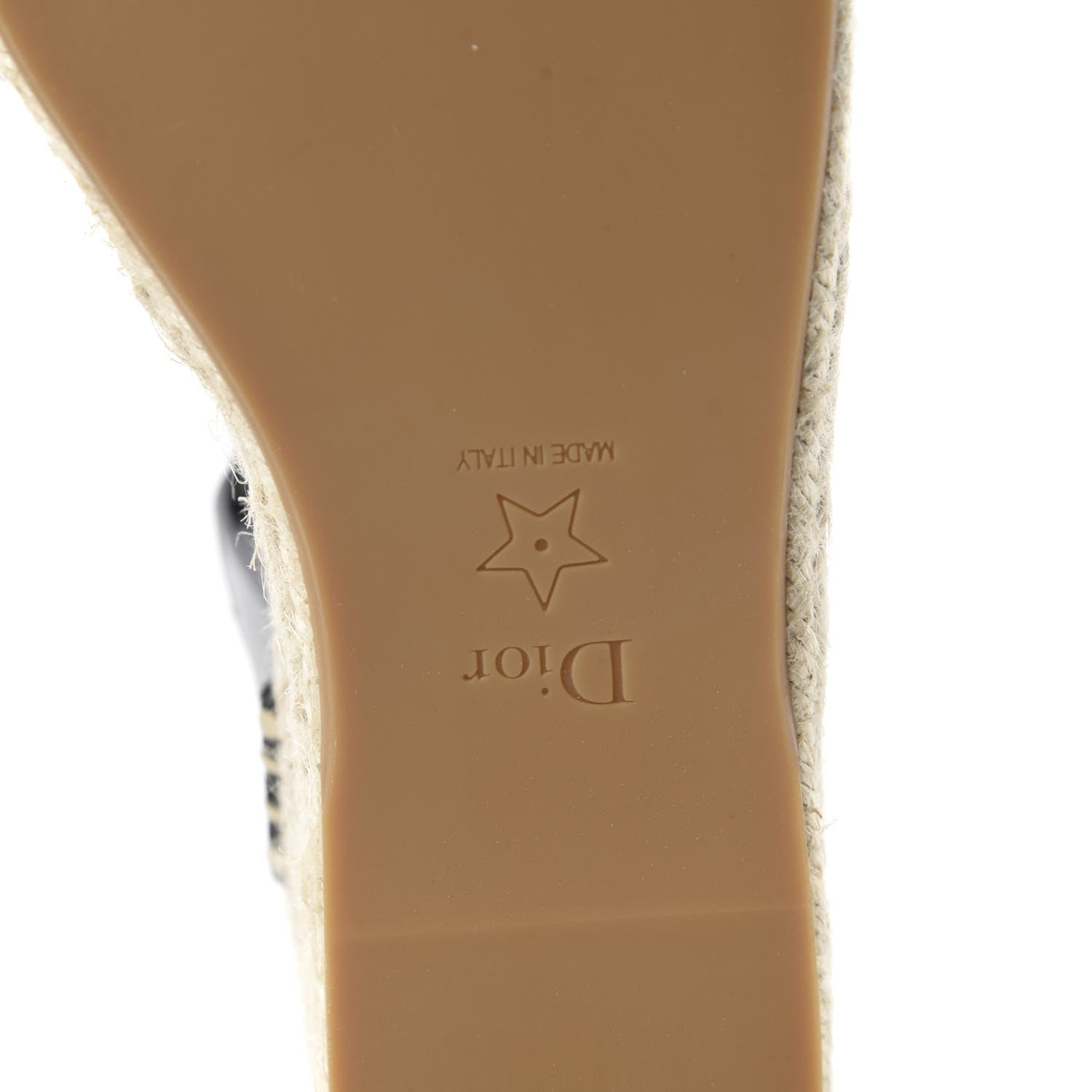 Christian Dior Calfskin D-Dior Espadrille Platform Sandals 37 Black 7 of 10
